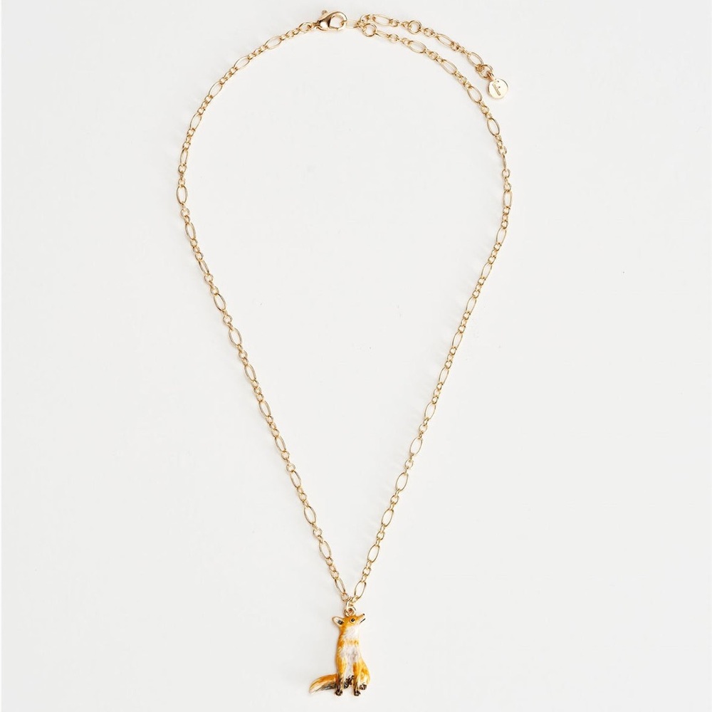 Enamel Fox Necklace by Fable England